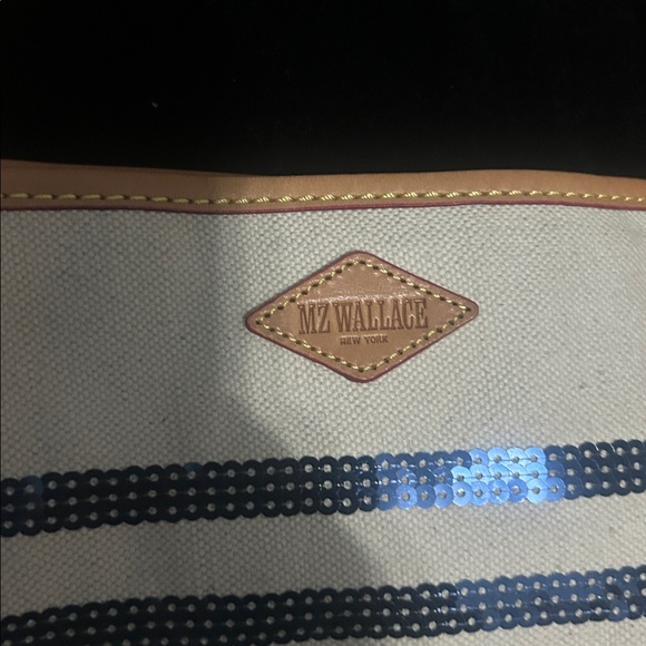 MZ WALLACE Sequin Blue Tote Bag with pouch - Picture 2 of 5